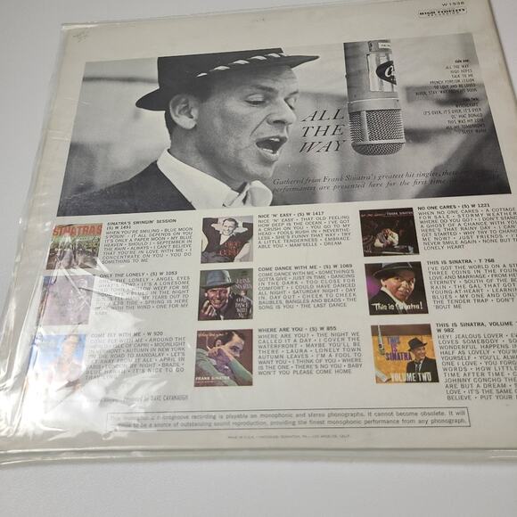 Frank Sinatra All The Way Vinyl Record LP Easy Listening Crooners Old Blue Eyes - Picture 10 of 13